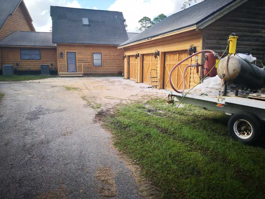 Log Cabin Restoration With Sandblasting