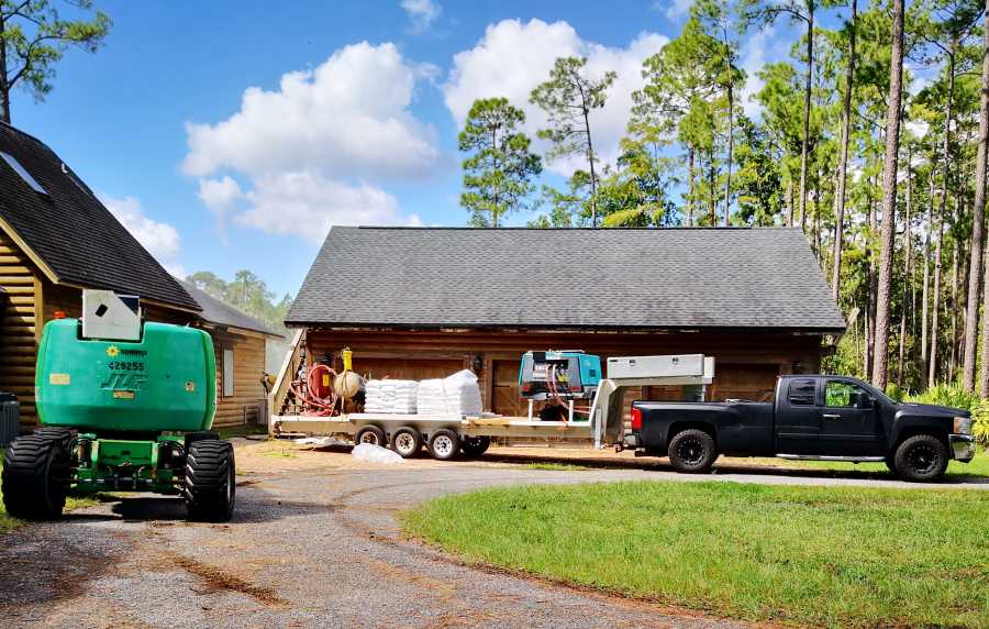 Log Cabin Restoration With Sandblasting