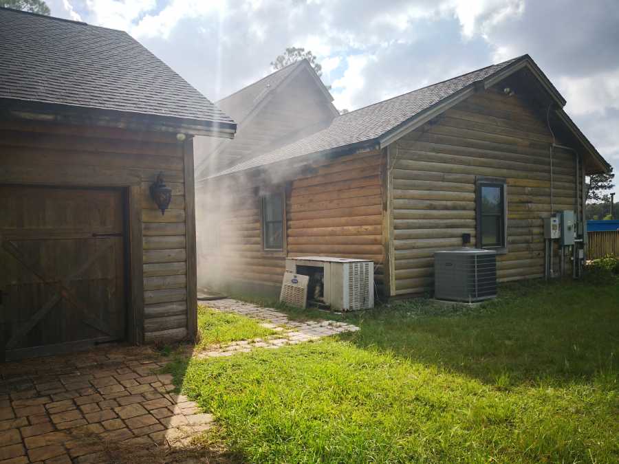 Log Cabin Restoration With Sandblasting