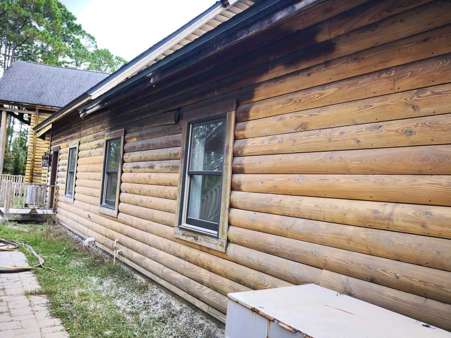 Log Cabin Restoration With Sandblasting