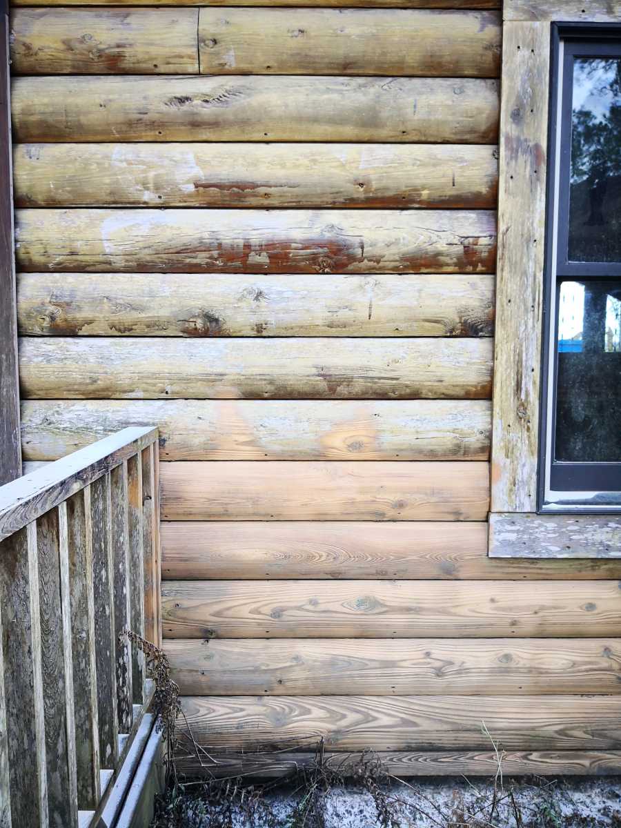 Log Cabin Restoration With Sandblasting