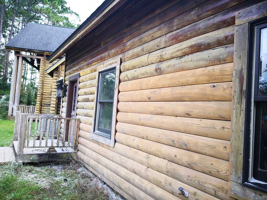 Log Cabin Restoration With Sandblasting