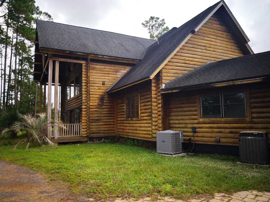 Log Cabin Restoration With Sandblasting