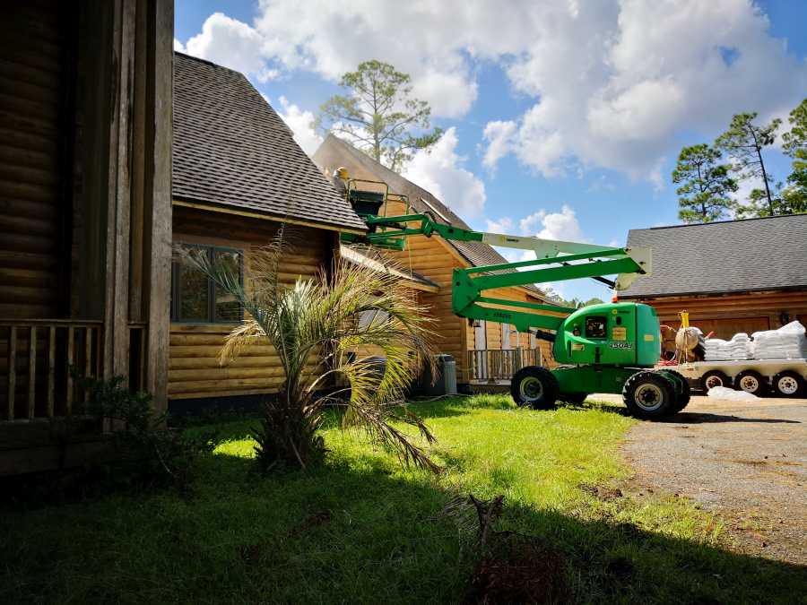 Log Cabin Restoration With Sandblasting