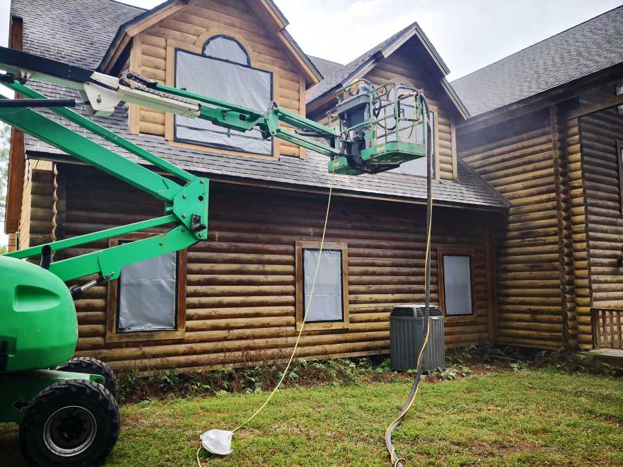 Log Cabin Restoration With Sandblasting