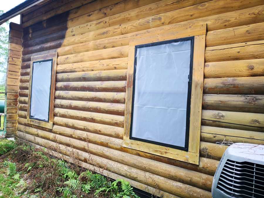 Log Cabin Restoration With Sandblasting