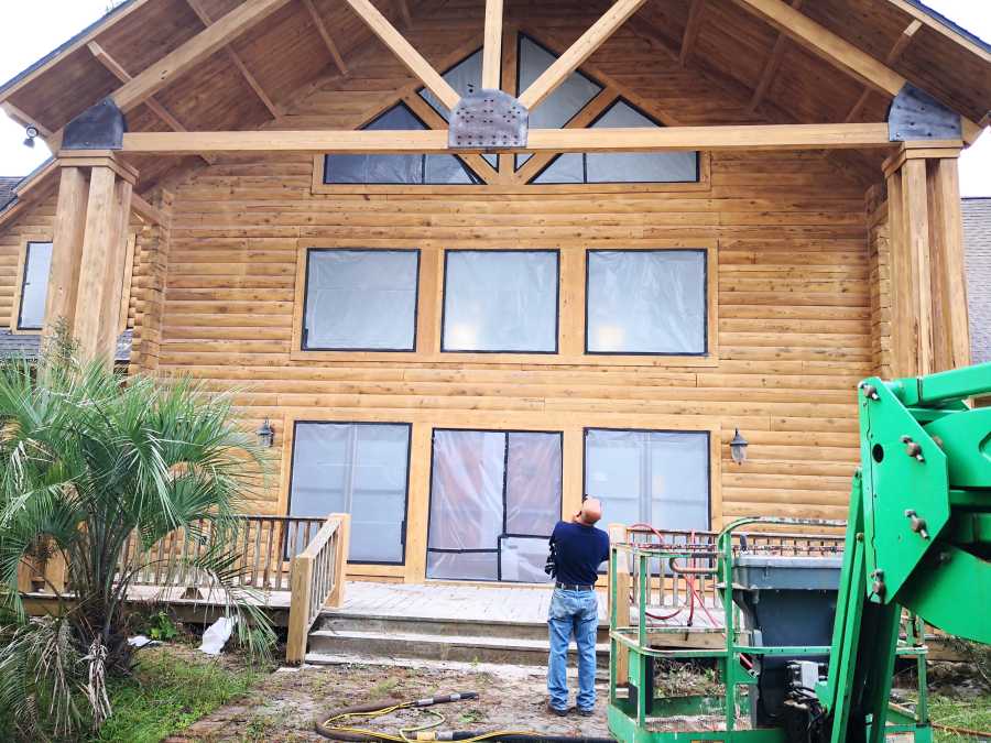 Log Cabin Restoration With Sandblasting