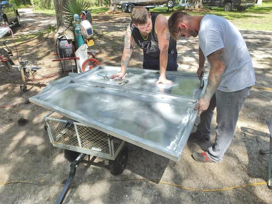 welding, fabricating a aluminum bow fishing, gigging platform. 