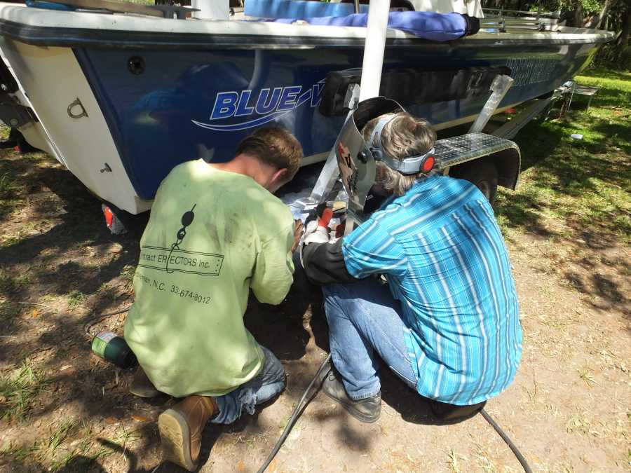 adding an extra axle to an aluminum boat trailer in st augustine fl. 