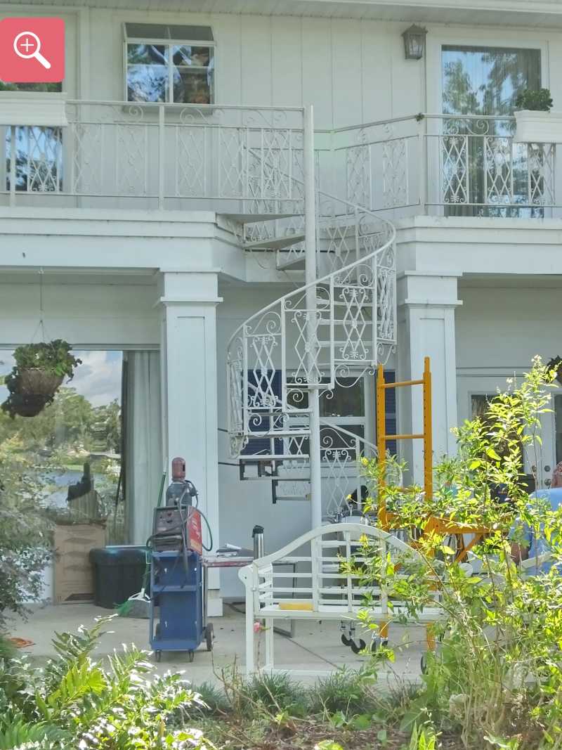 Spiral stair case weld sandblast rebuild