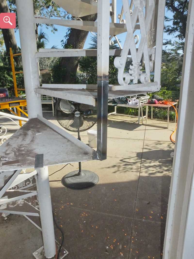 welding in new metal on stairs being refubished