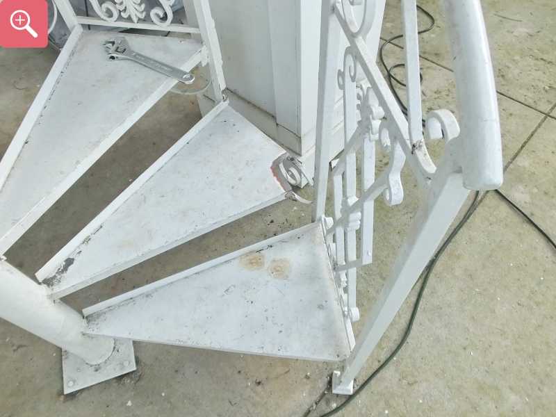 Full step rebuild procedure on a steel stair case. 