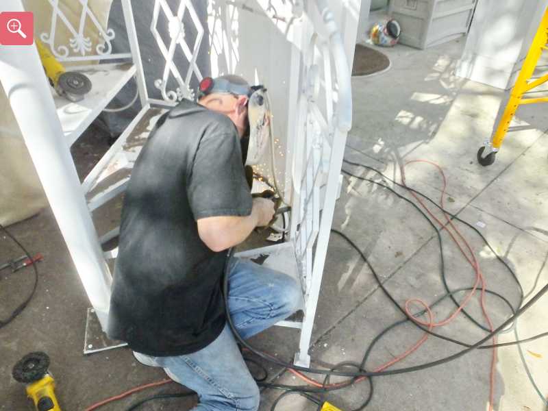 Full step rebuild procedure on a steel stair case. 