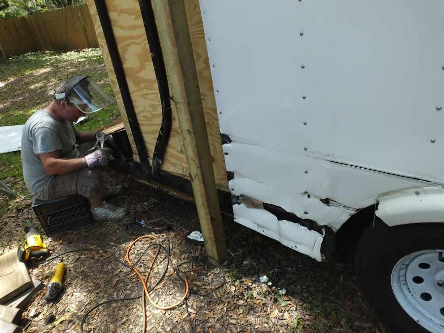 Highway damaged trailer repair rebuild. 