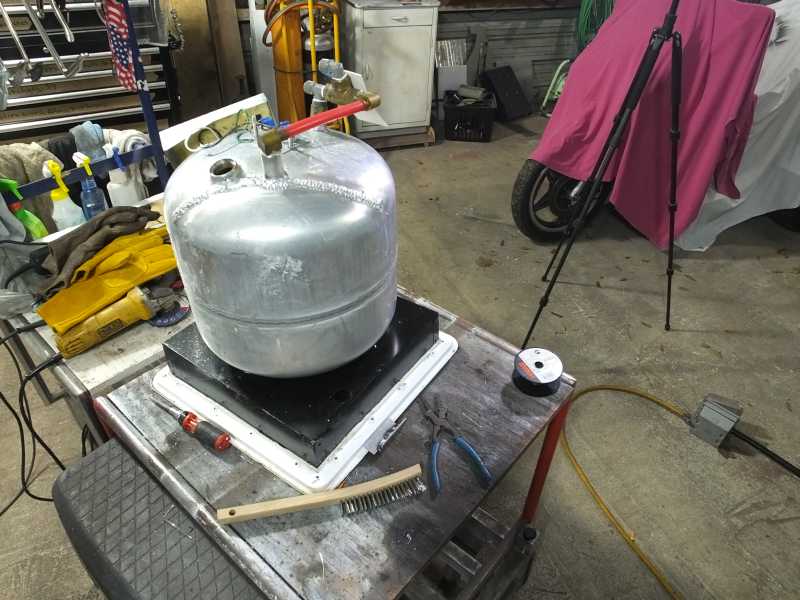 Aluminum mig tig welding hot water heater pressure vessel. 