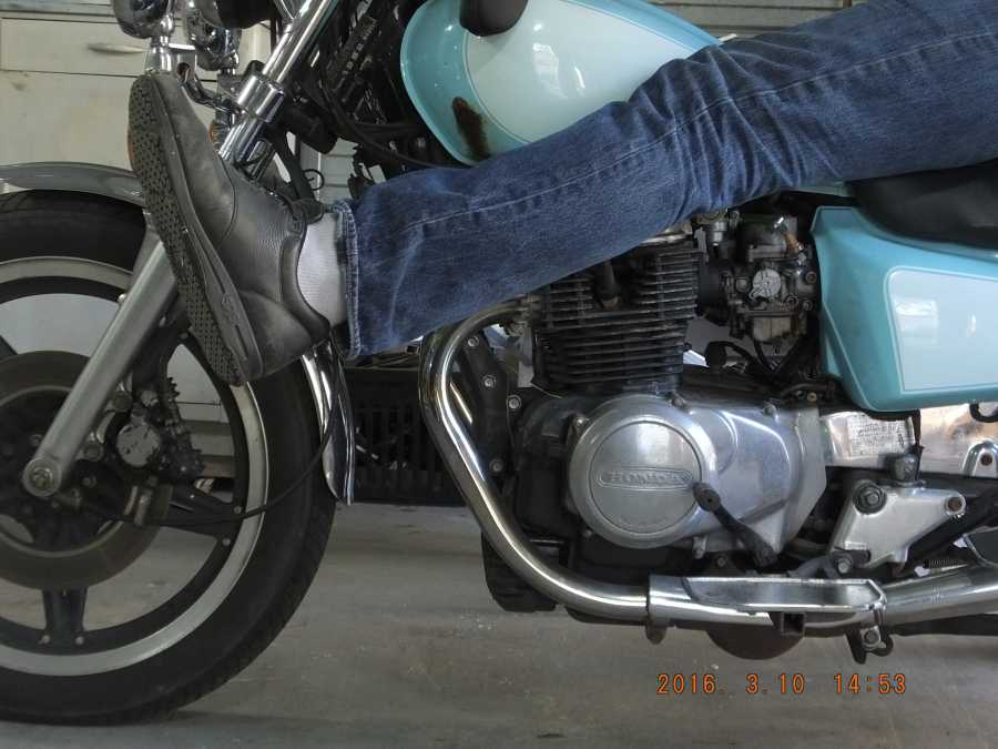 Stainless steel motocycle welding, leg rests and foot pegs. 