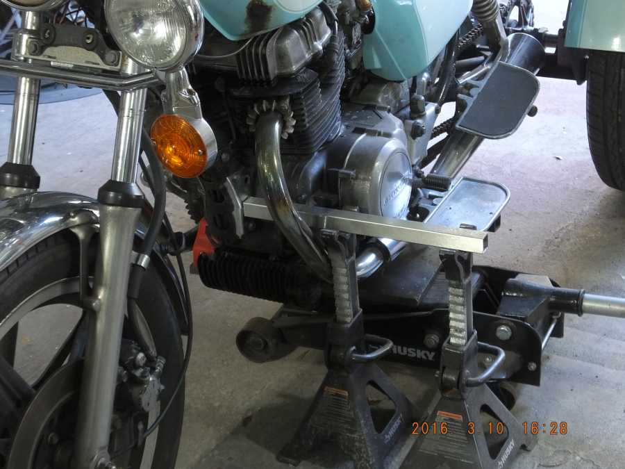 Stainless steel motocycle welding, leg rests and foot pegs. 