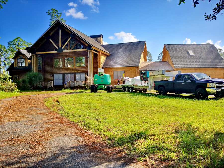 Log Cabin Restoration With Sandblasting