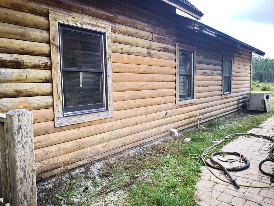 Log Cabin Restoration With Sandblasting