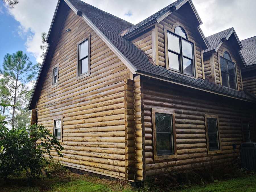 Log Cabin Restoration With Sandblasting