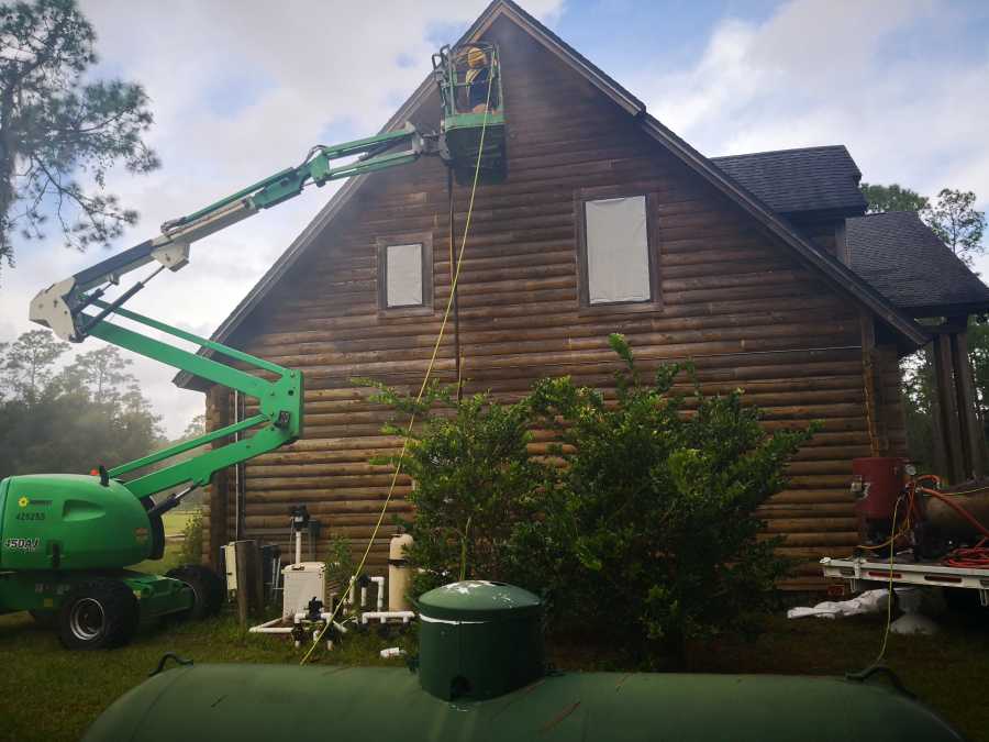 Log Cabin Restoration With Sandblasting