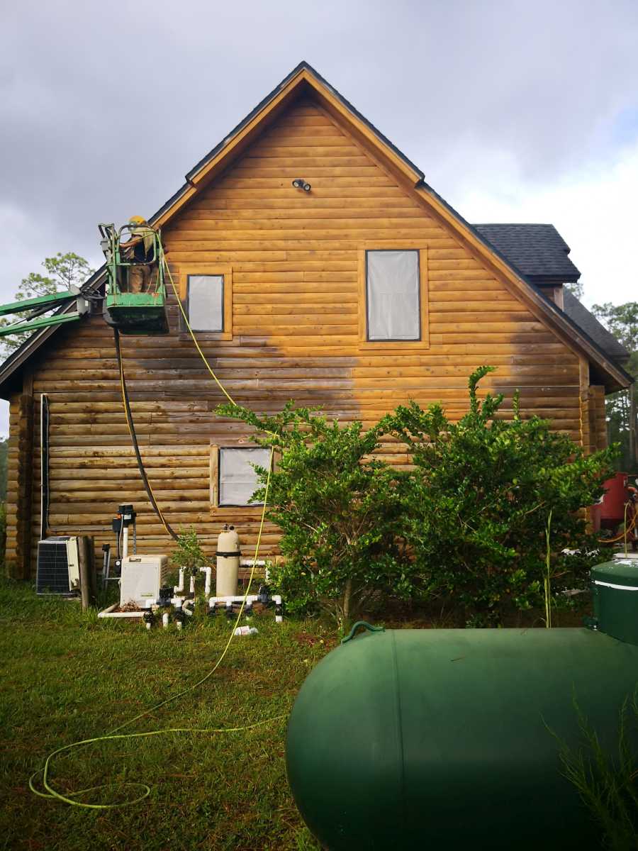 Log Cabin Restoration With Sandblasting