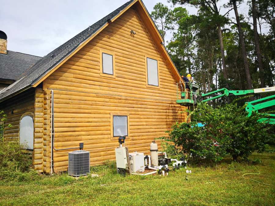 Log Cabin Restoration With Sandblasting