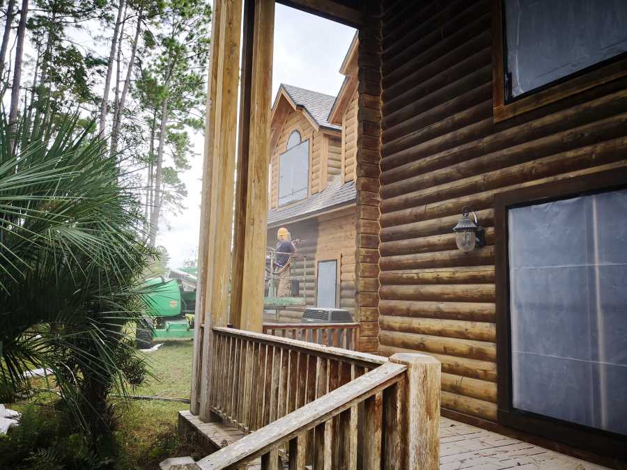 Log Cabin Restoration With Sandblasting