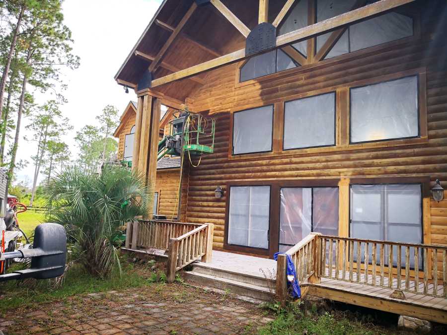 Log Cabin Restoration With Sandblasting