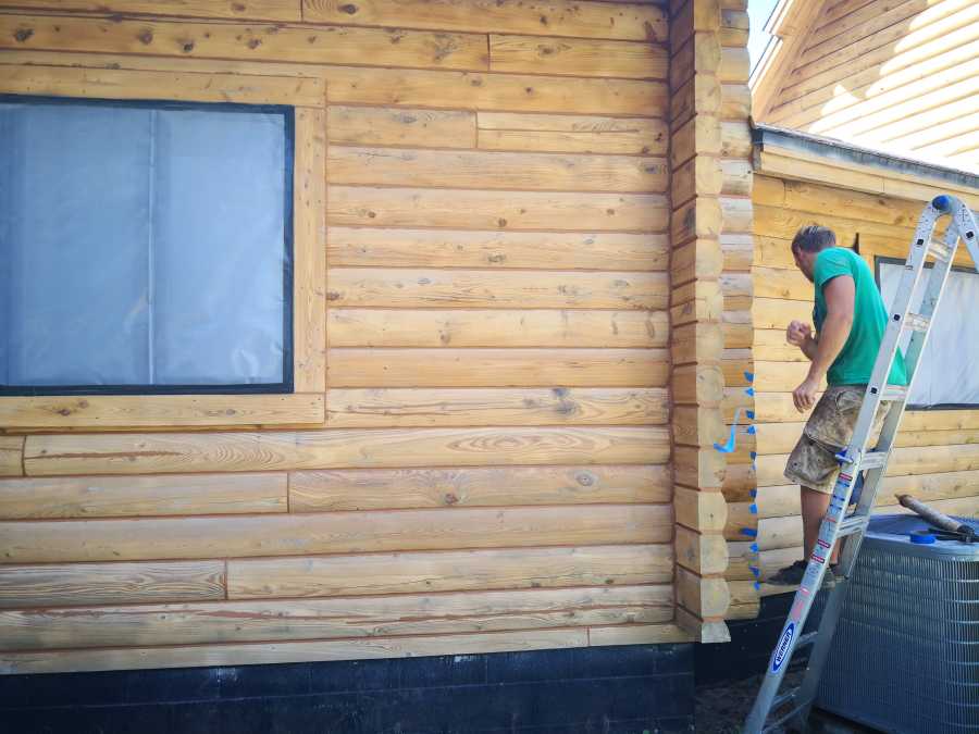 Log Cabin Restoration With Sandblasting