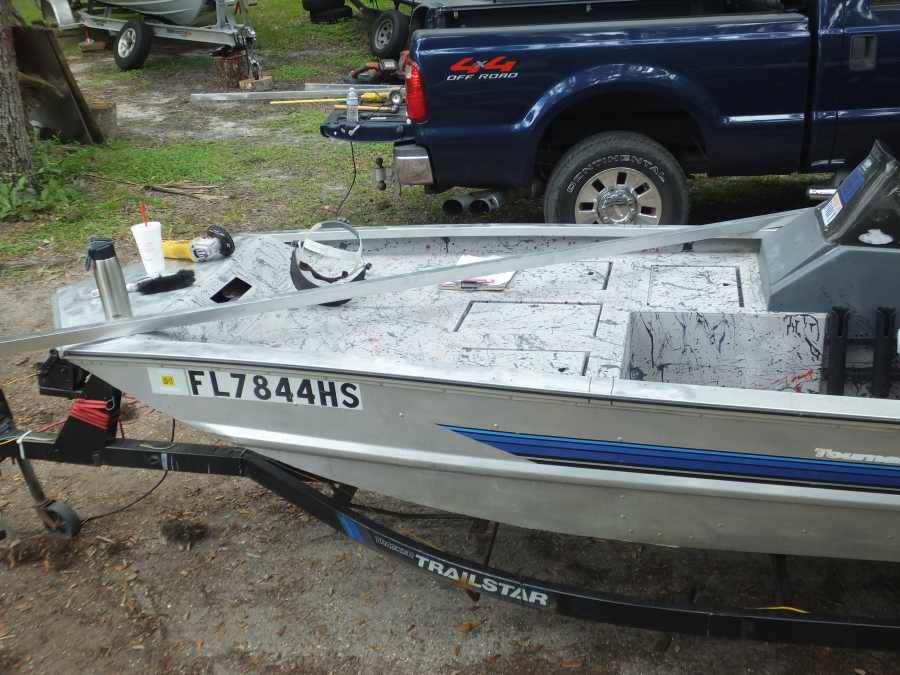 welding, fabricating a aluminum bow fishing, gigging platform. 