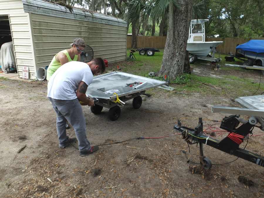 welding, fabricating a aluminum bow fishing, gigging platform. 