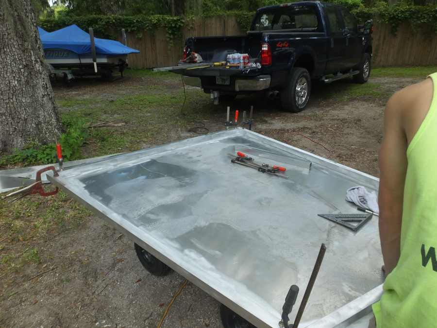 welding, fabricating a aluminum bow fishing, gigging platform. 