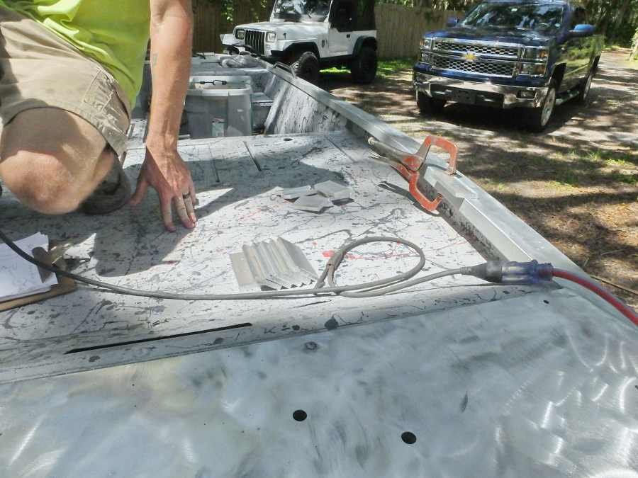 welding, fabricating a aluminum bow fishing, gigging platform. 