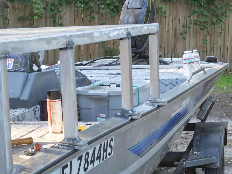 welding, fabricating a aluminum bow fishing, gigging platform. 