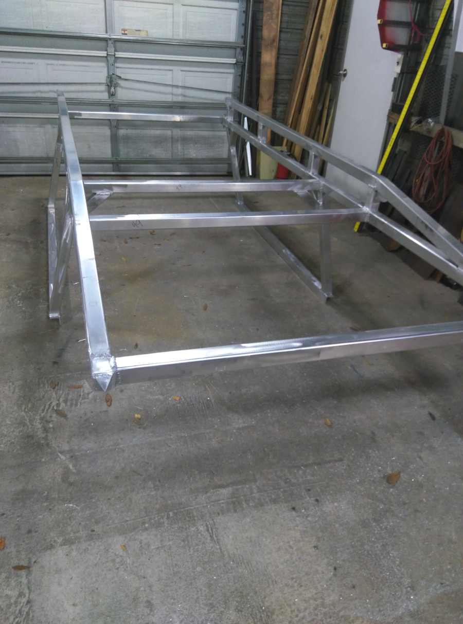 Aluminum lumber ladder rack welded, fabricated in st Augustine.