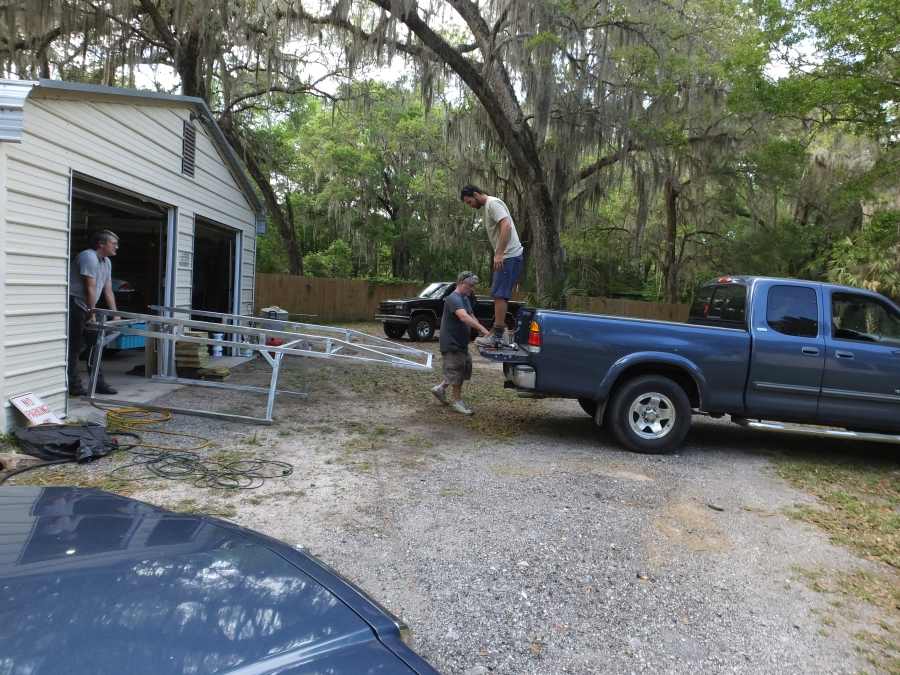 Aluminum lumber ladder rack welded, fabricated in st Augustine.