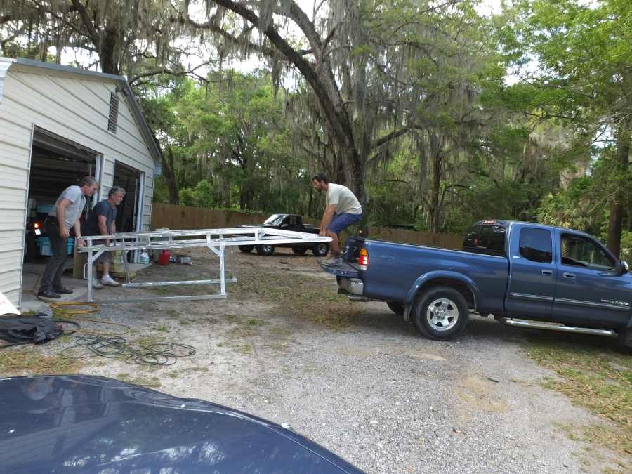 Aluminum lumber ladder rack welded, fabricated in st Augustine.