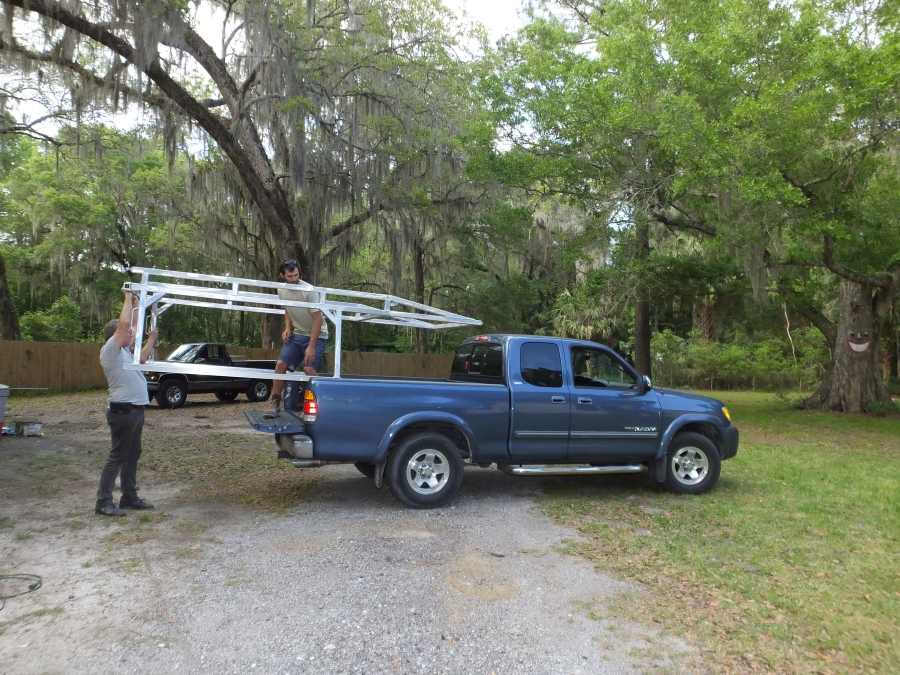 Aluminum lumber ladder rack welded, fabricated in st Augustine.