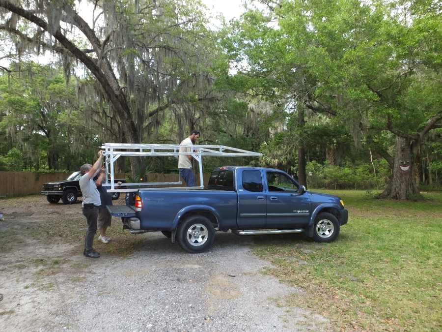 Aluminum lumber ladder rack welded, fabricated in st Augustine.