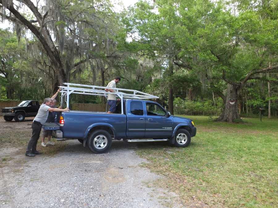 Aluminum lumber ladder rack welded, fabricated in st Augustine.