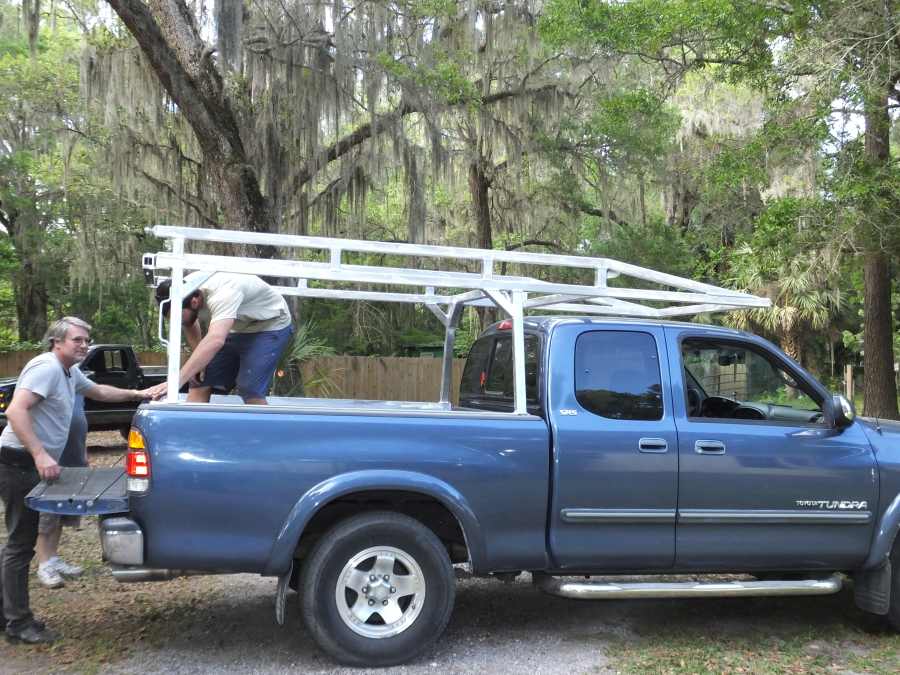 Aluminum lumber ladder rack welded, fabricated in st Augustine.