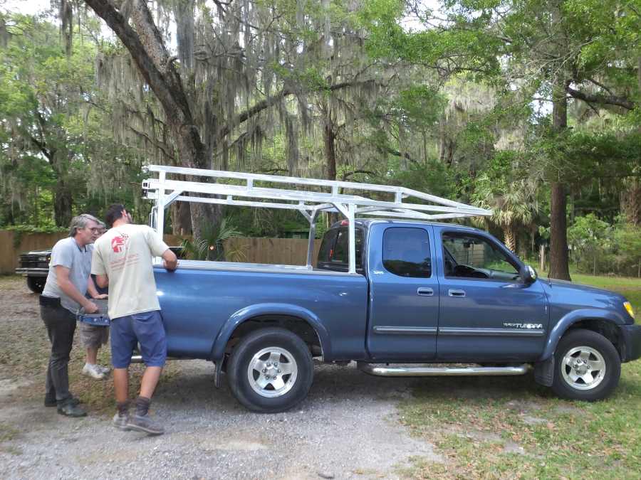 Aluminum lumber ladder rack welded, fabricated in st Augustine.