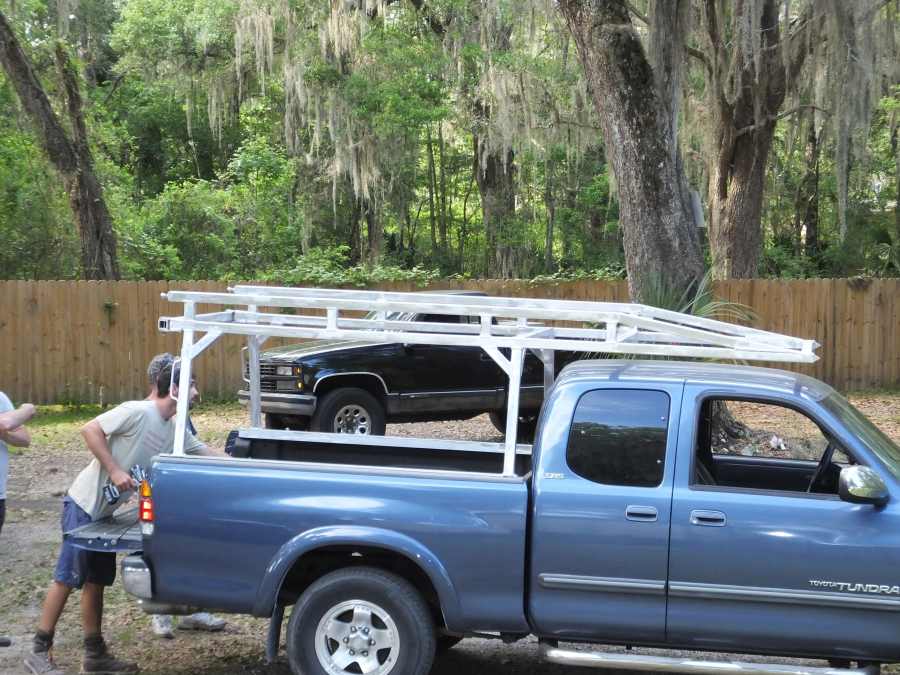 Aluminum lumber ladder rack welded, fabricated in st Augustine.