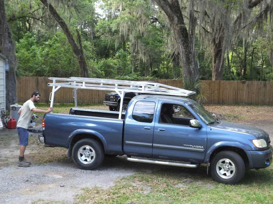 Aluminum lumber ladder rack welded, fabricated in st Augustine.