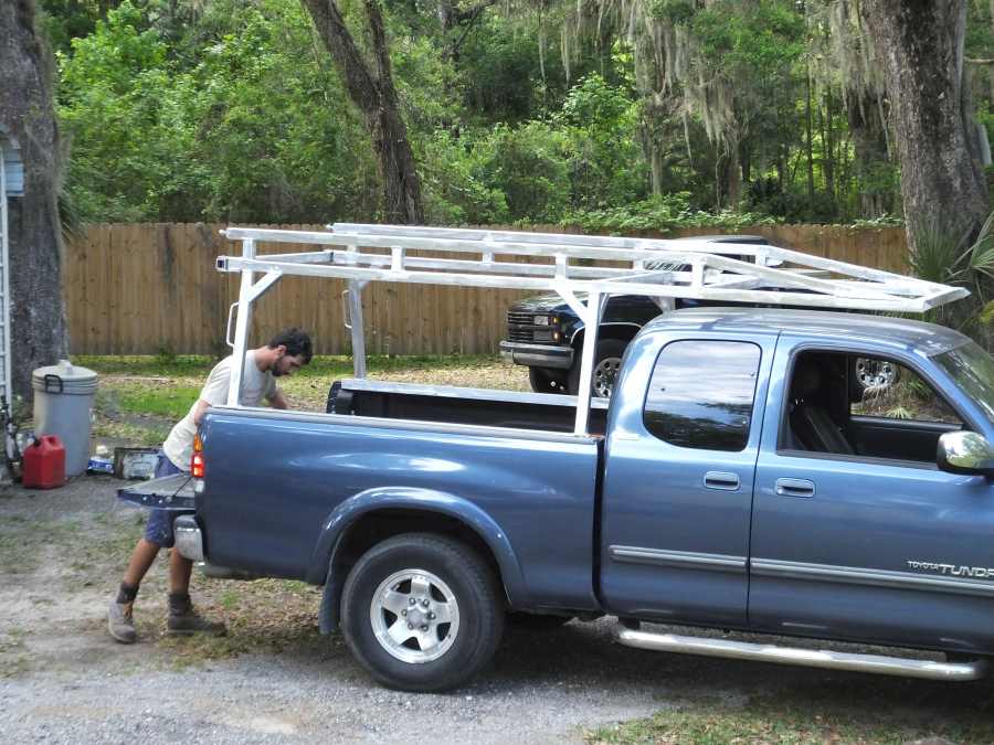 Aluminum lumber ladder rack welded, fabricated in st Augustine.