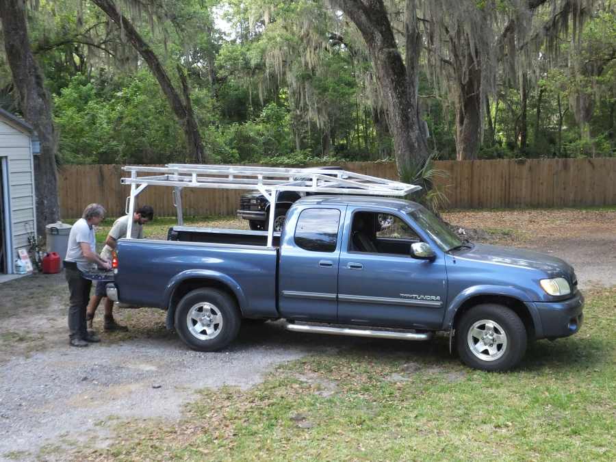 Aluminum lumber ladder rack welded, fabricated in st Augustine.