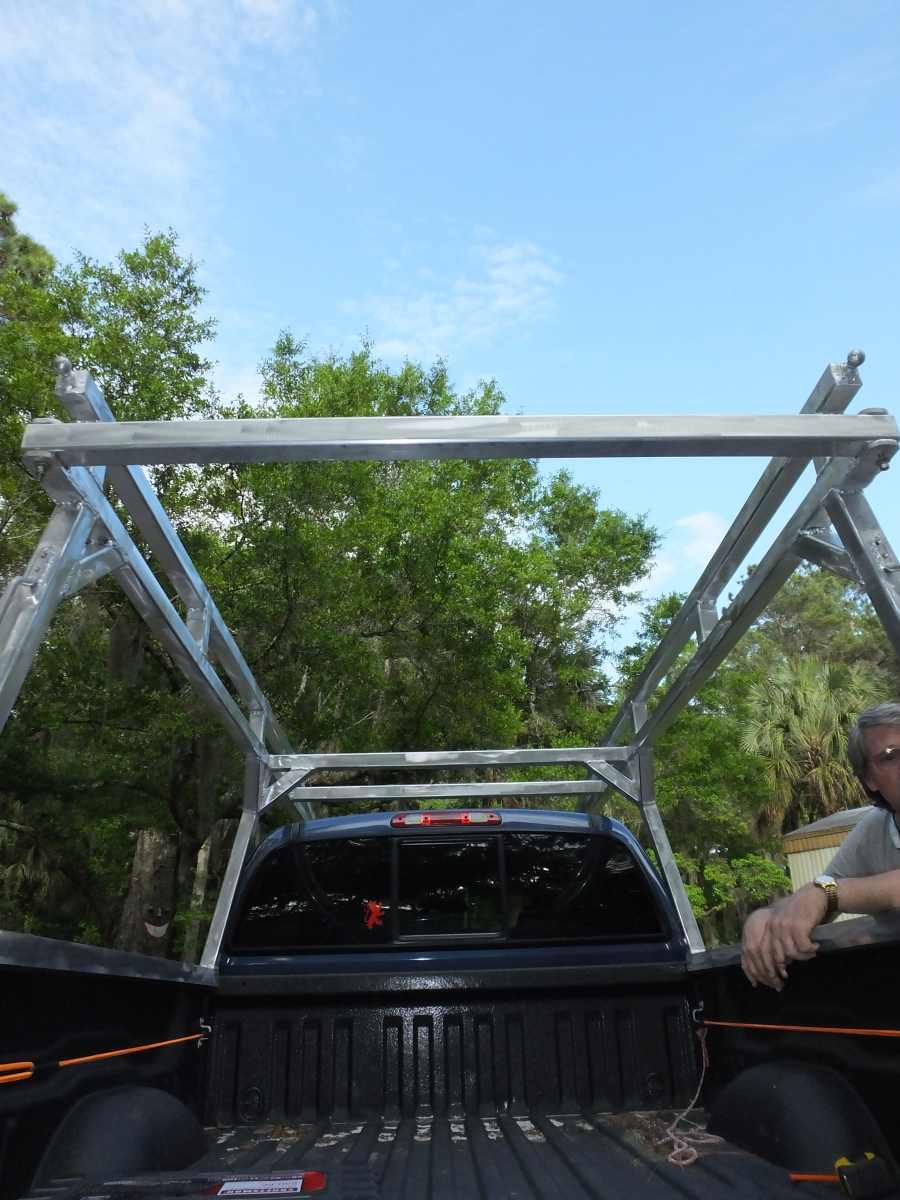 Aluminum lumber ladder rack welded, fabricated in st Augustine.