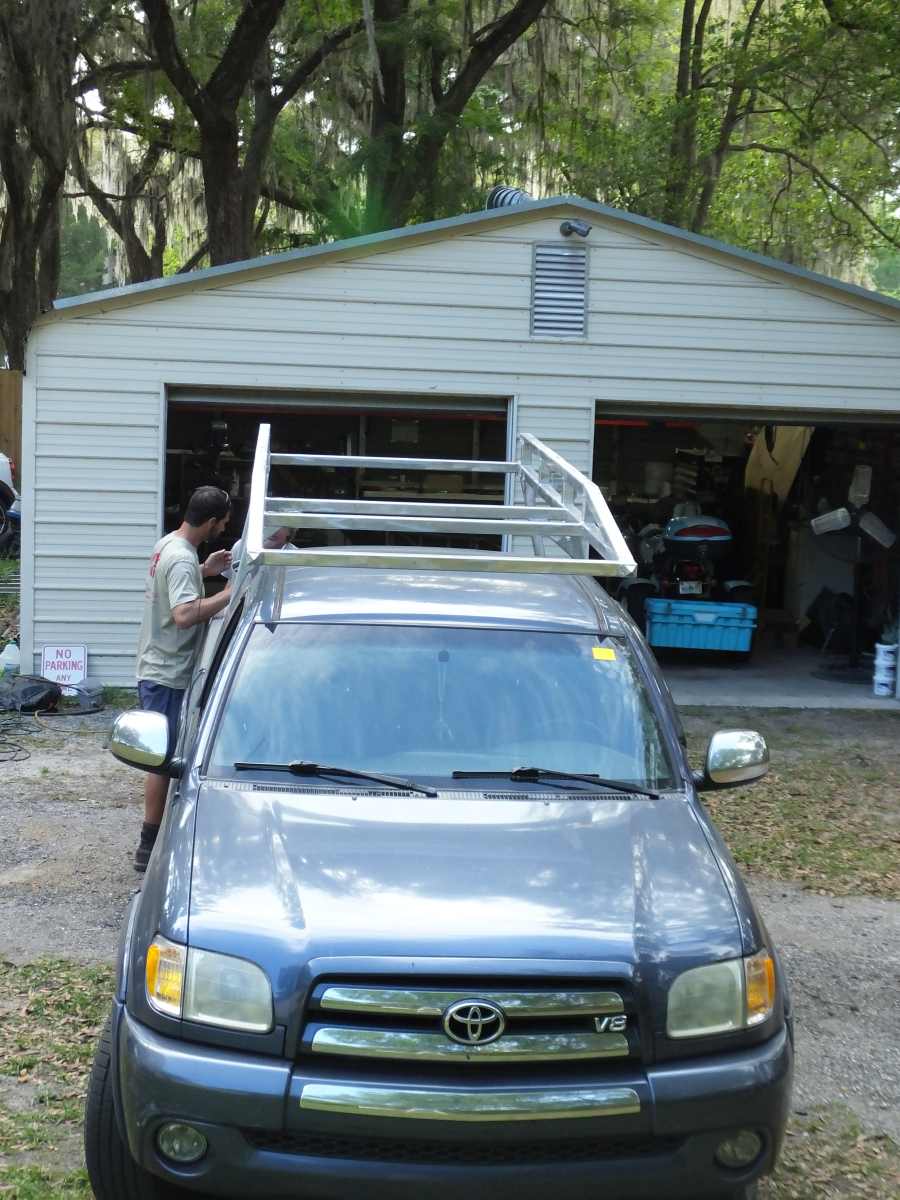 Aluminum lumber ladder rack welded, fabricated in st Augustine.