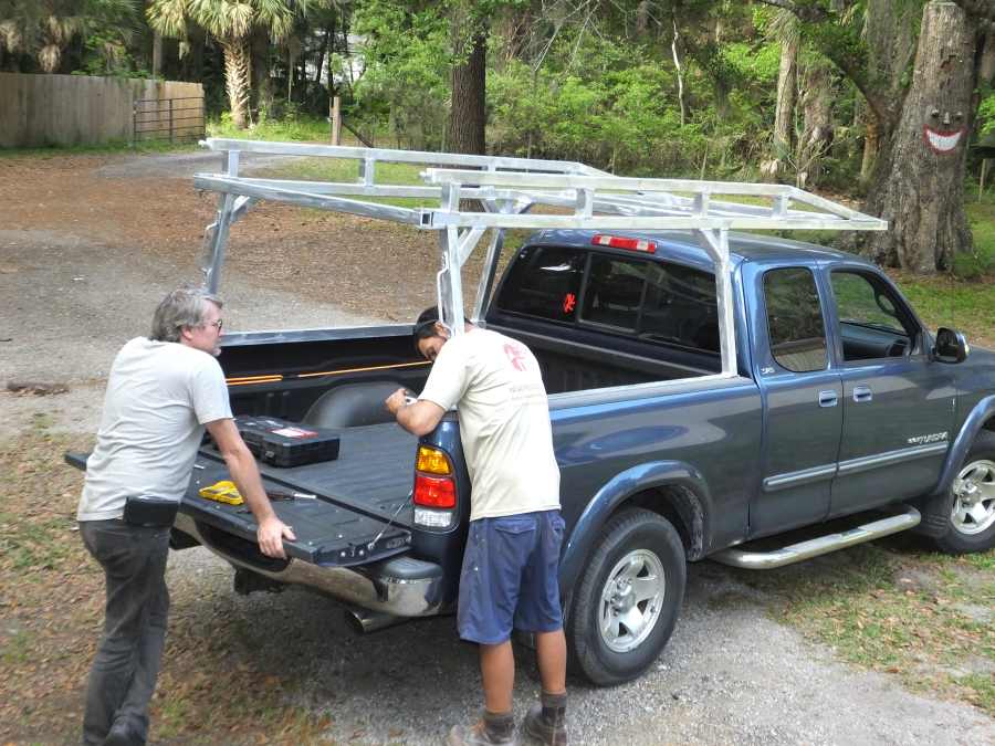 Aluminum lumber ladder rack welded, fabricated in st Augustine.